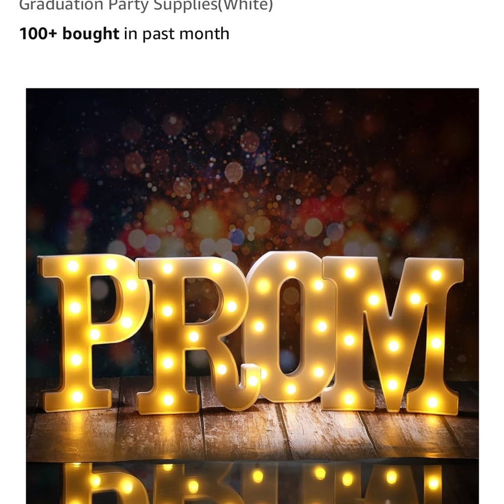 Illuminated PROM Sign - Gold